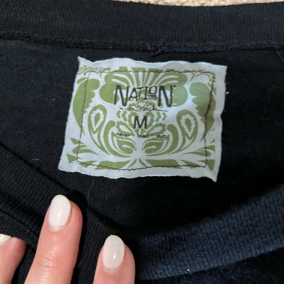 Nation LTD Rhinestone Grommet Raglan Sweatshirt - Picture 6 of 7